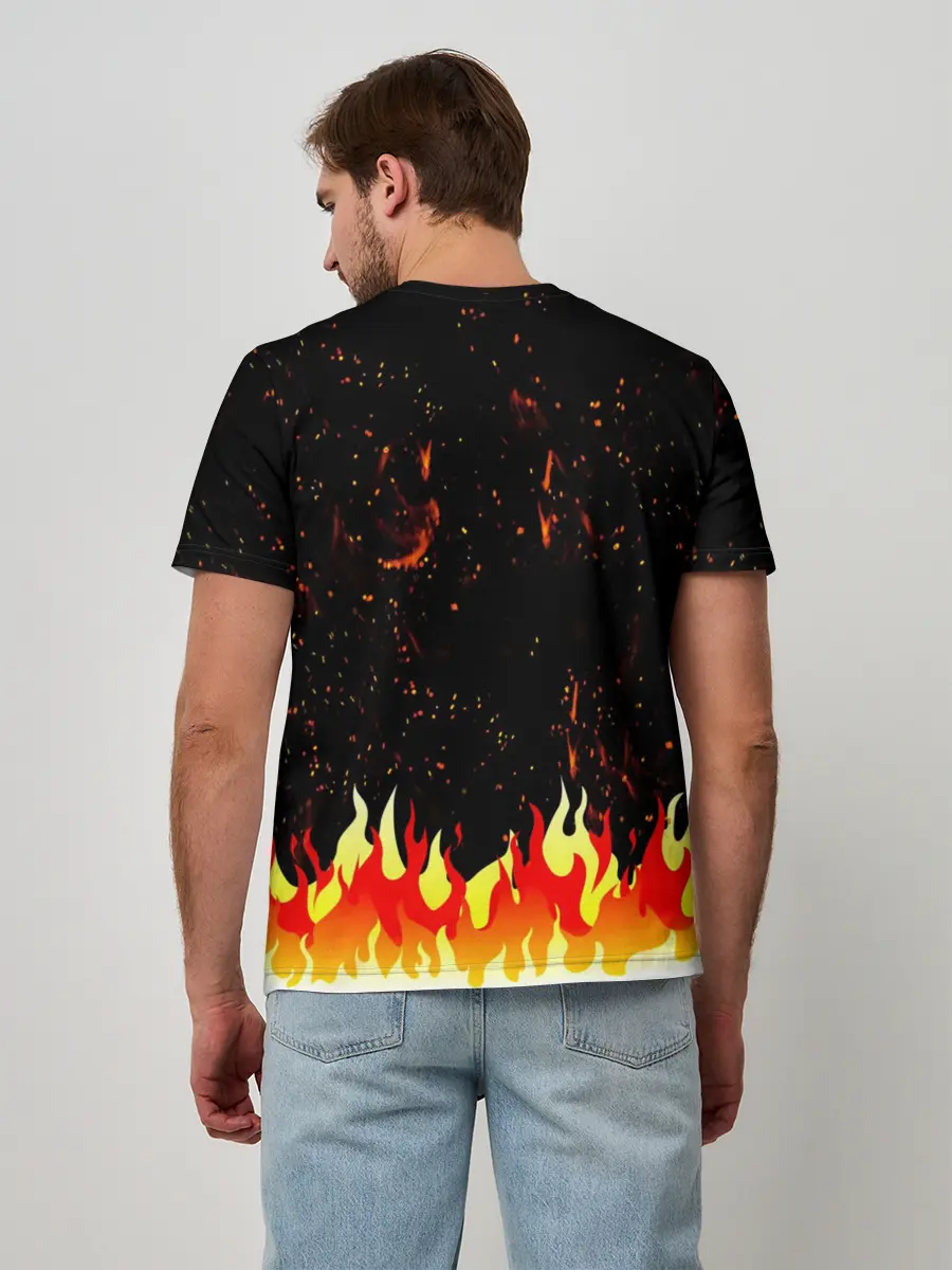Мужская базовая футболка / Пылающий Череп