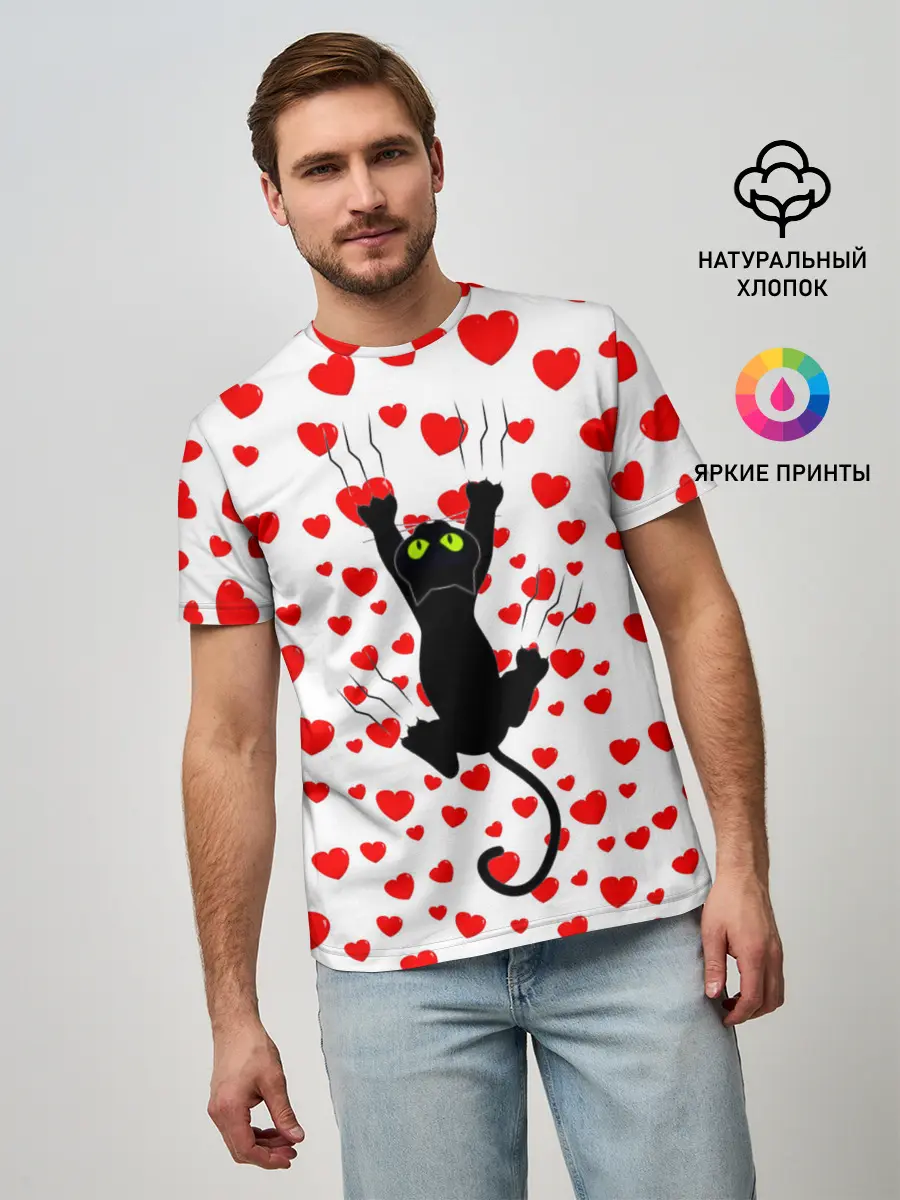 Мужская базовая футболка / Котейка