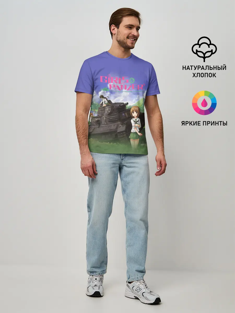 Мужская базовая футболка / Девушки и танки | Girls und Panzer