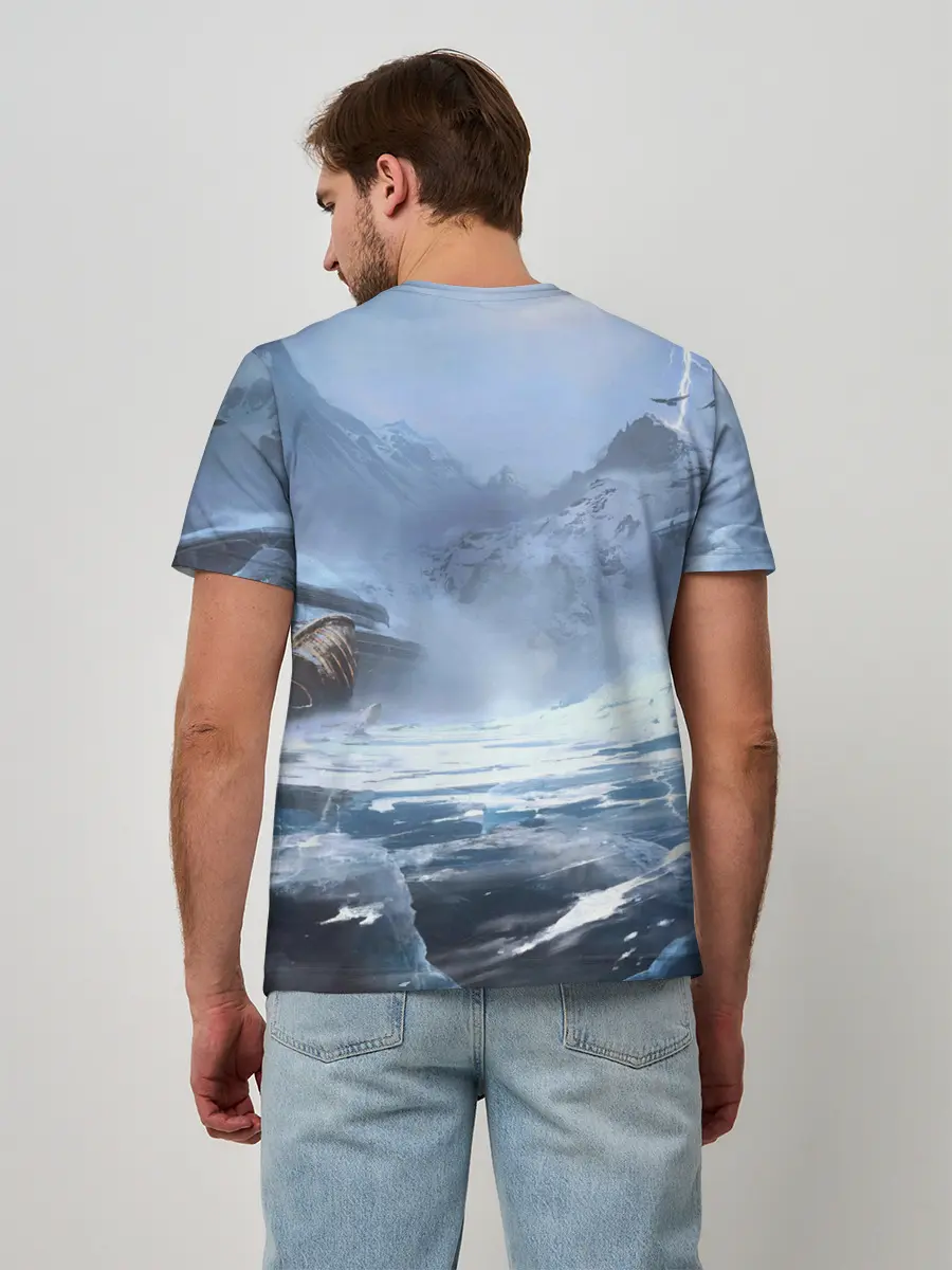 Мужская базовая футболка / Кратос и Атрей Рагнарек