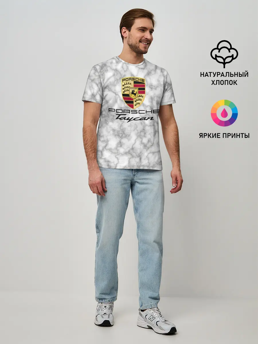 Мужская базовая футболка / [Porsche Taycan] - Как у Литвина