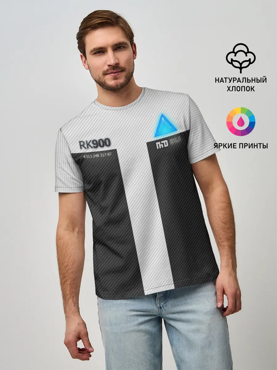 Мужская базовая футболка / Connor Detroit: Become Human