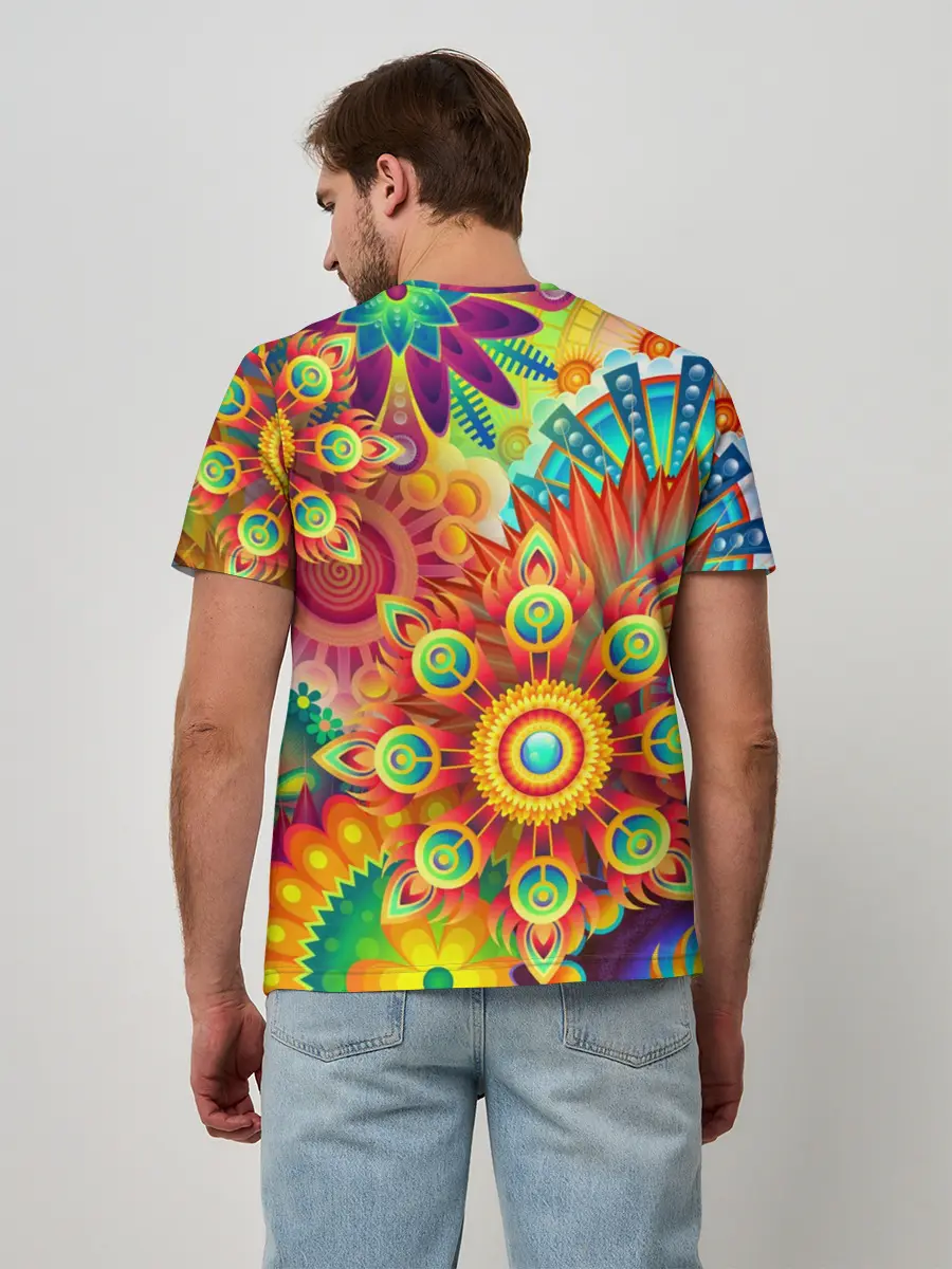 Мужская базовая футболка / Психоделия | Яркая
