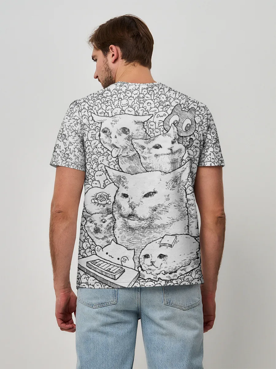 Мужская базовая футболка / Коты мемы кошки