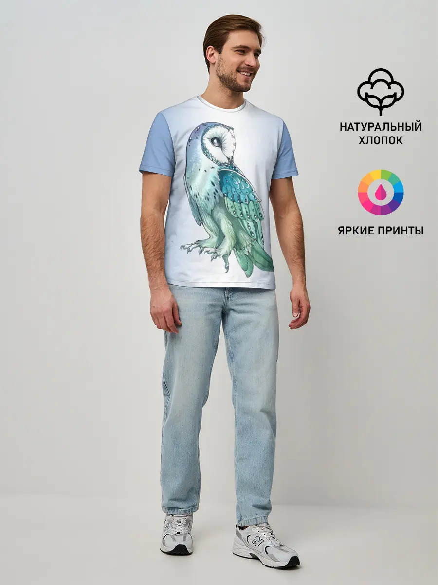 Мужская базовая футболка / сова