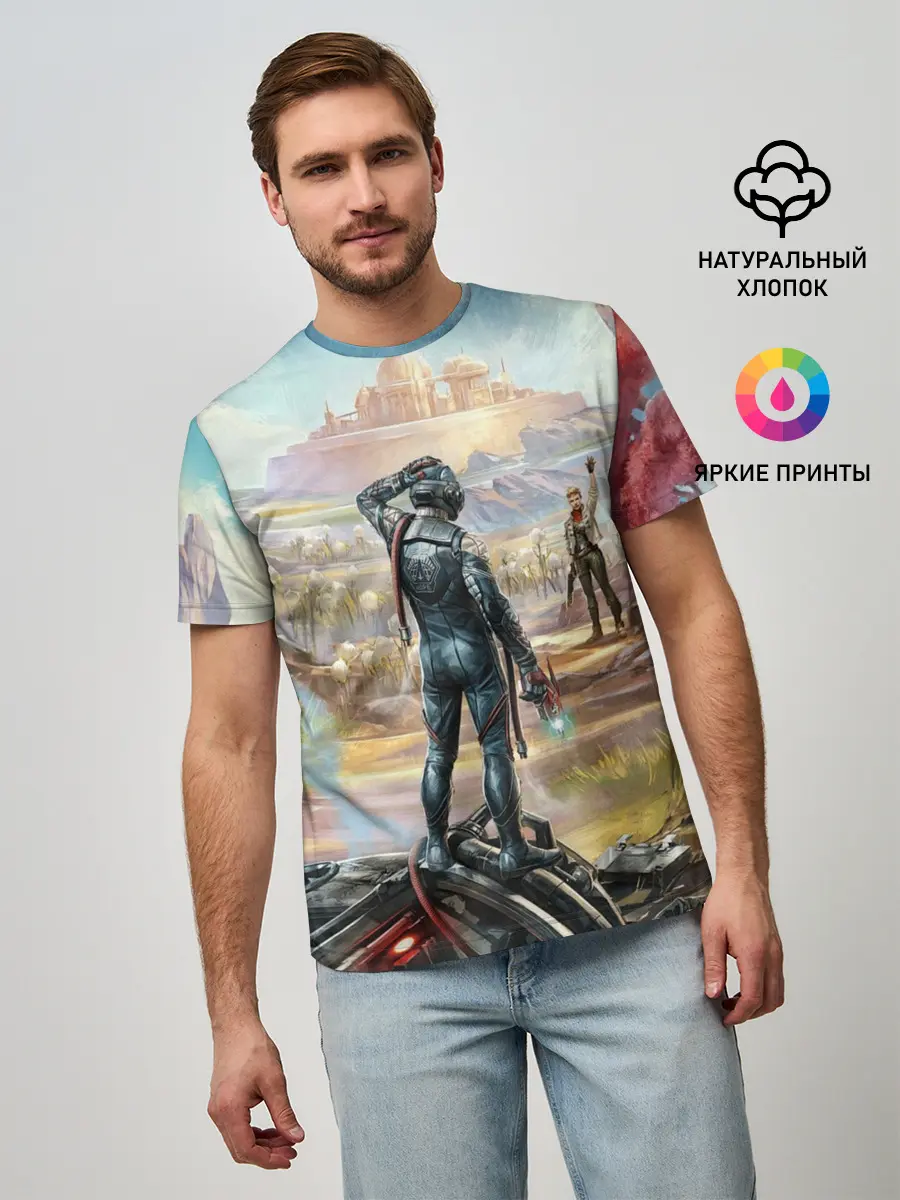 Мужская базовая футболка / The Outer Worlds