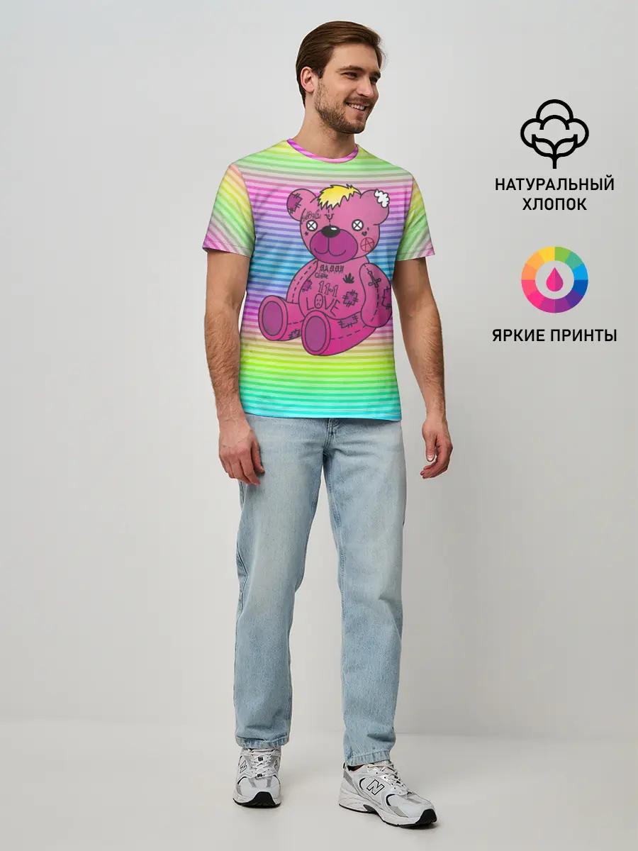 Мужская базовая футболка / Мишка Lil Peep
