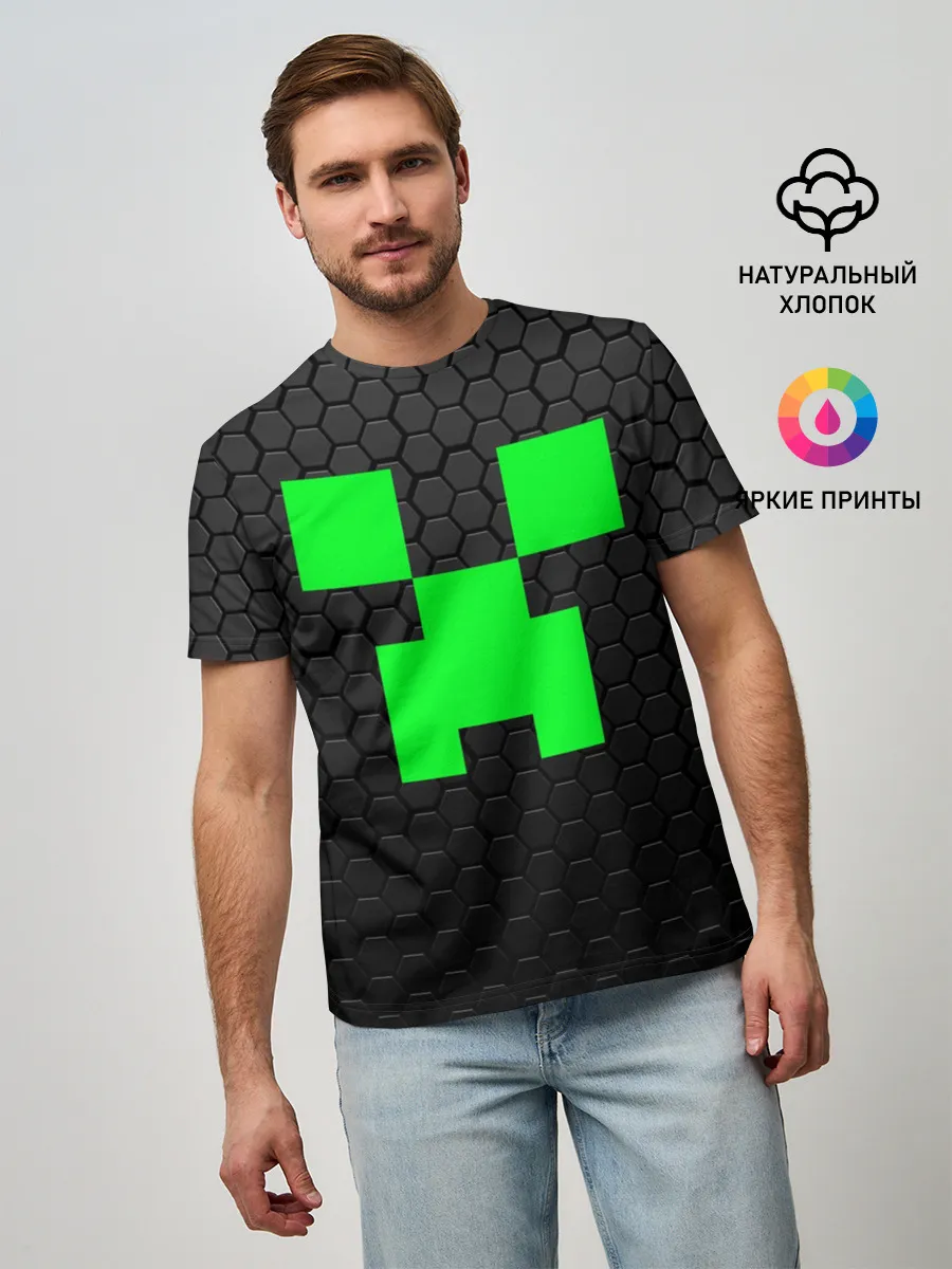 Мужская базовая футболка / MINECRAFT CREEPER | КРИПЕР МАЙНКРАФТ