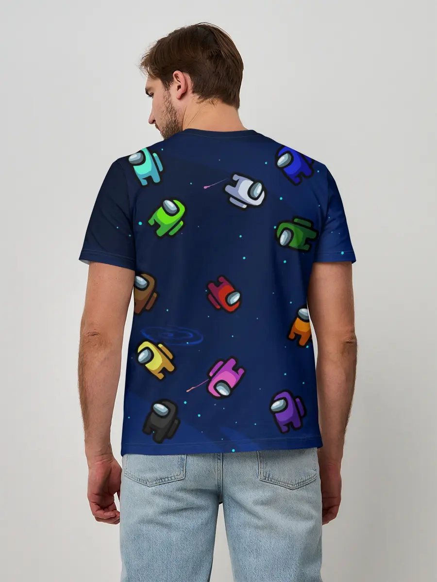 Мужская базовая футболка / ПОЕХАЛИ АМОНГ АС | AMONG US