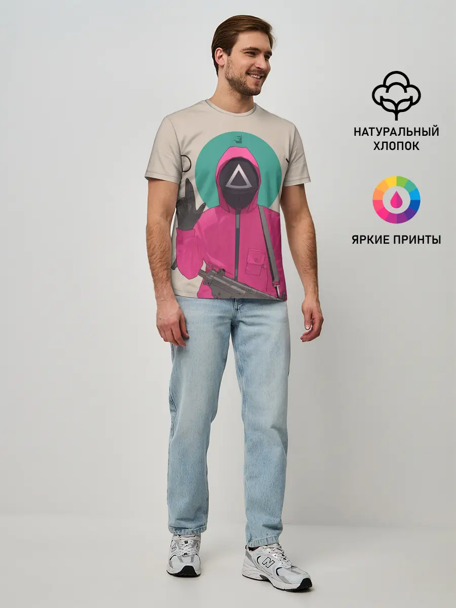 Мужская базовая футболка / SquidRed