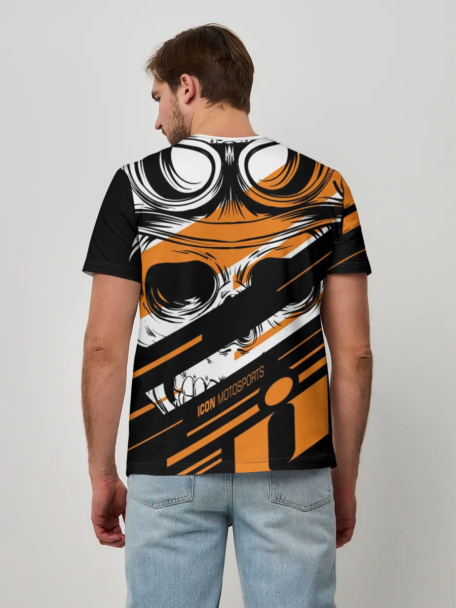 Мужская базовая футболка / Череп Icon оранжевый