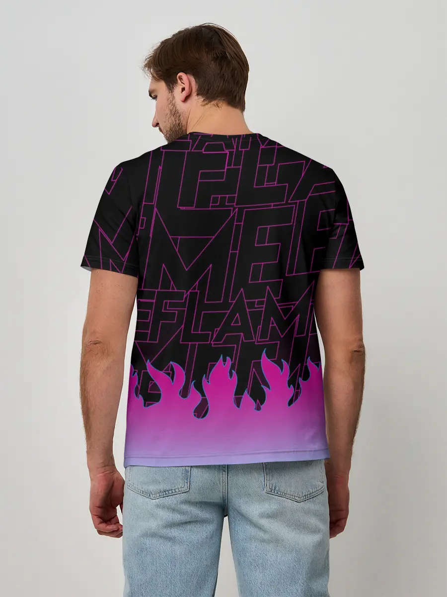 Мужская базовая футболка / РОЗОВОЕ ПЛАМЯ | PINK FLAME