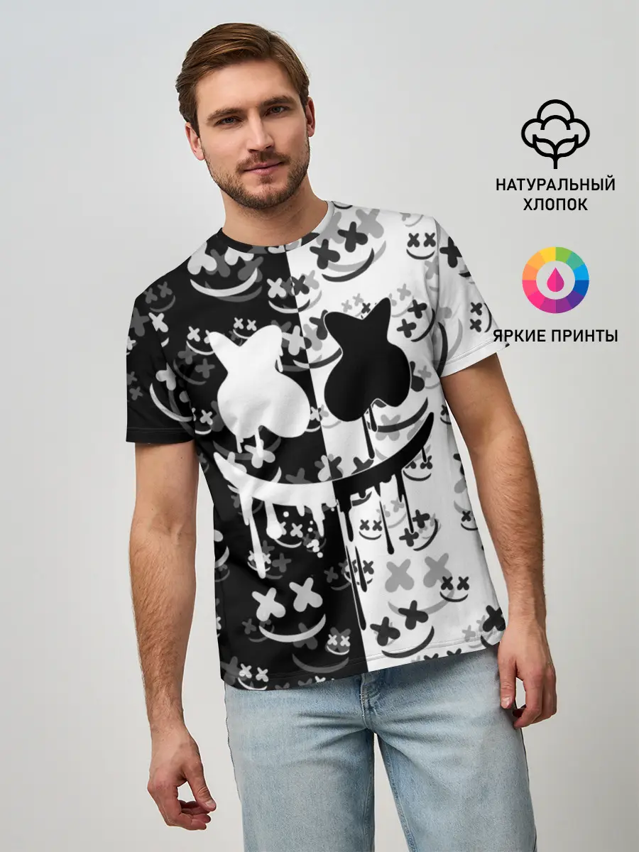 Мужская базовая футболка / Fortnite & Marshmello