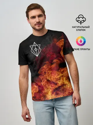 Мужская базовая футболка / В огне