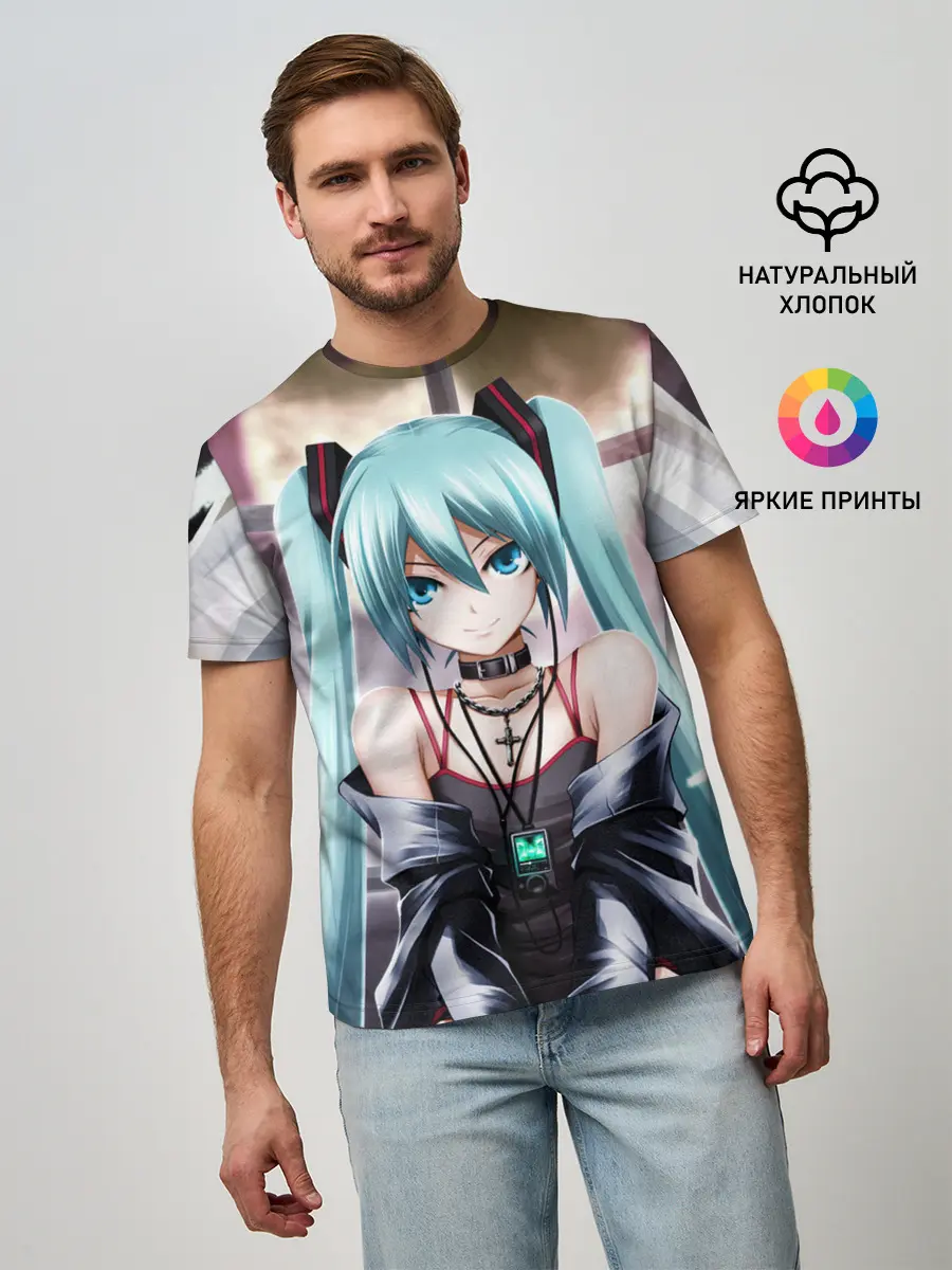 Мужская базовая футболка / Мику Хацунэ