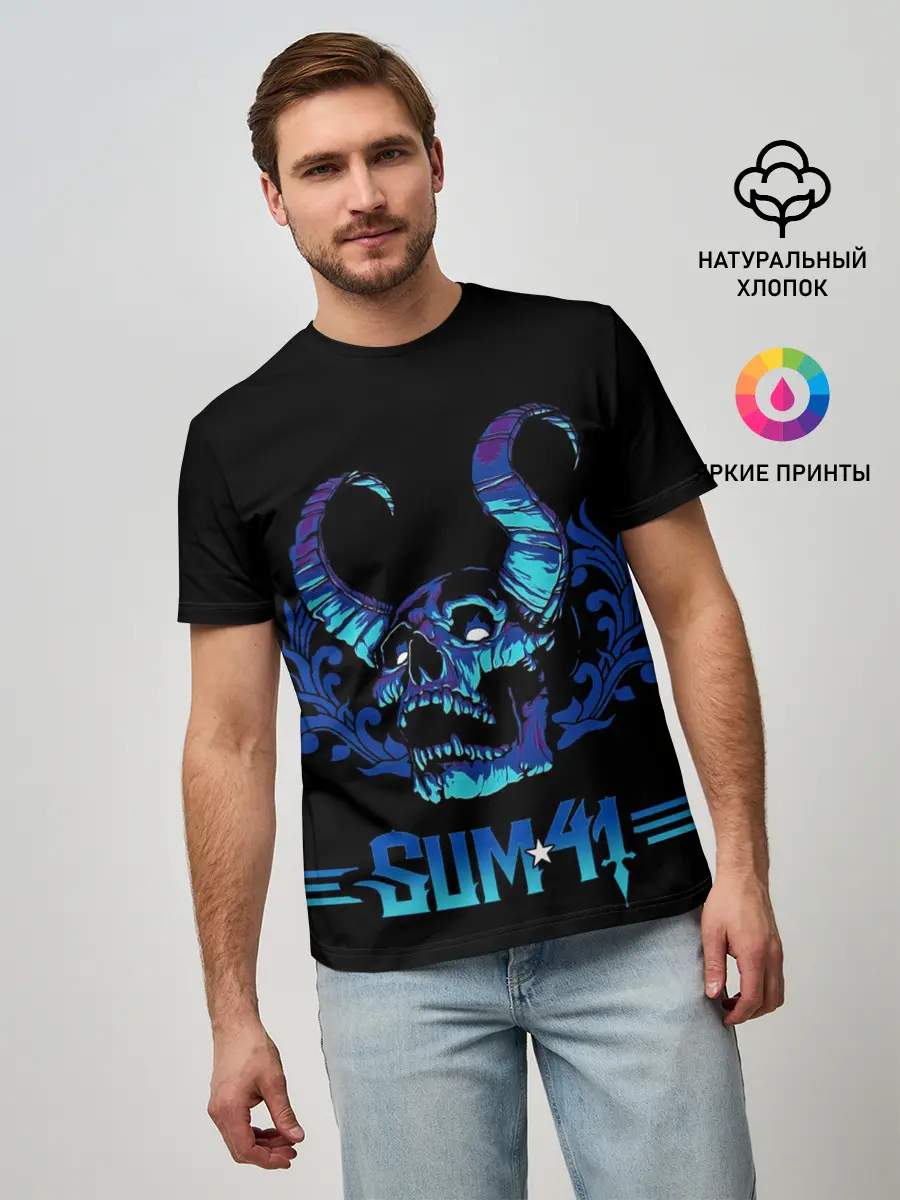 Мужская базовая футболка / Horned skull