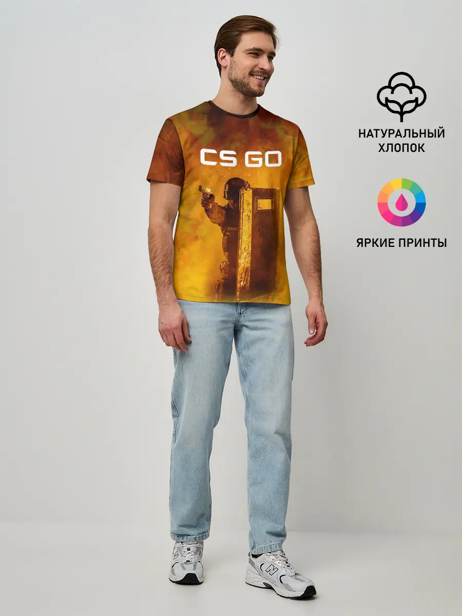 Мужская базовая футболка / CS GO SWAT | КС ГО