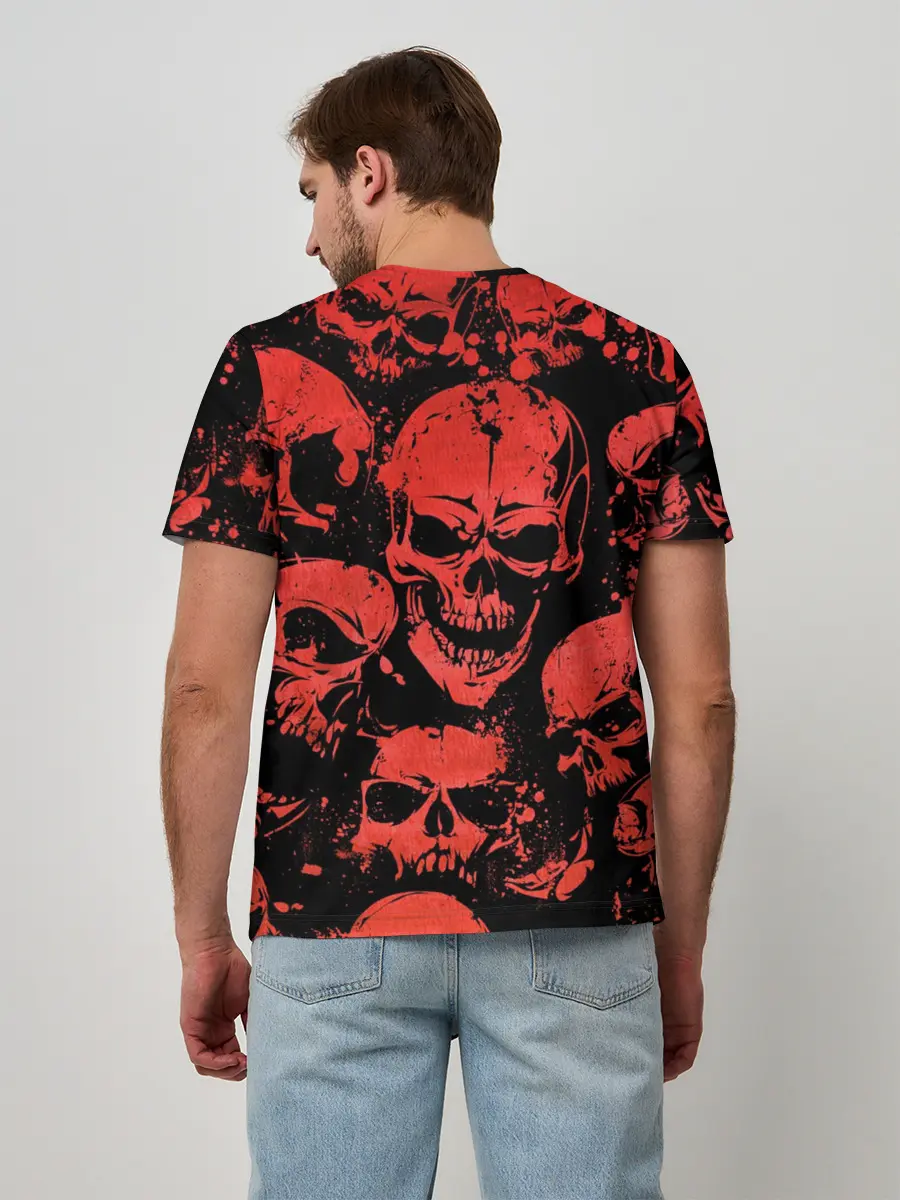 Мужская базовая футболка / Skulls pattern