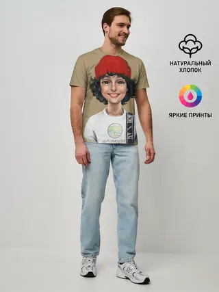 Мужская базовая футболка / finn wolfhard