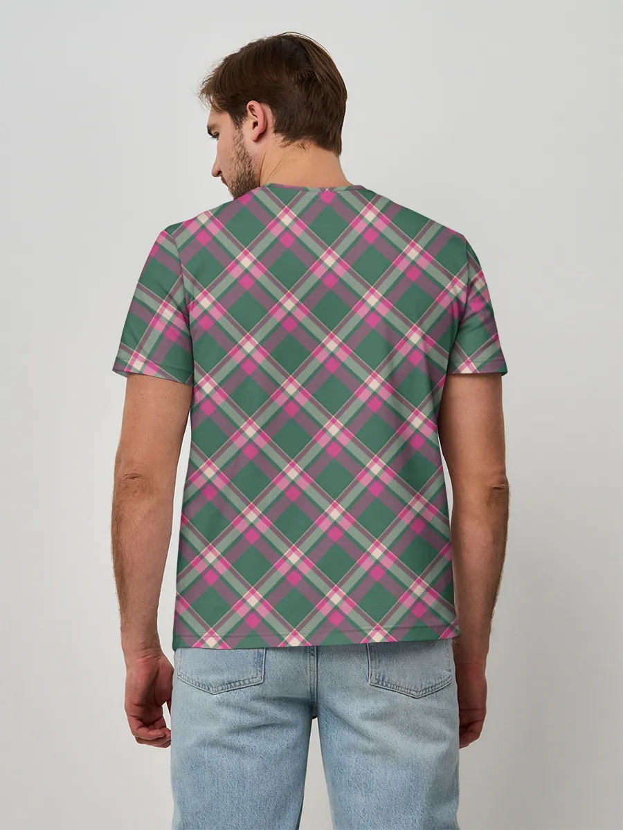 Мужская базовая футболка / Клеточный узор