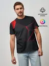 Мужская базовая футболка / Красные плиты 3D