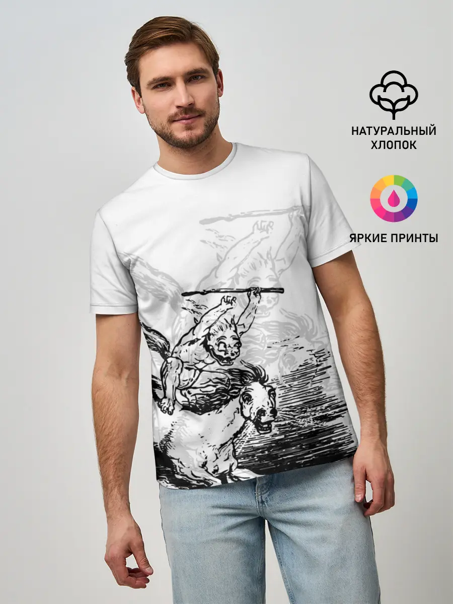 Мужская базовая футболка / A demon on a horse