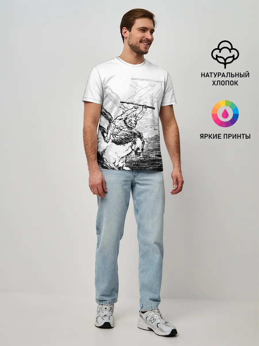 Мужская базовая футболка / A demon on a horse