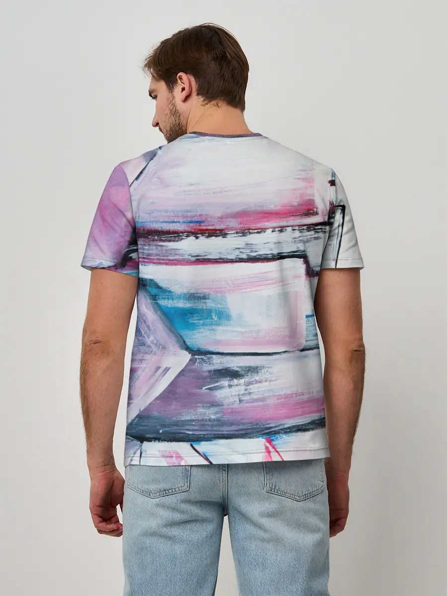 Мужская базовая футболка / Цветные мелки