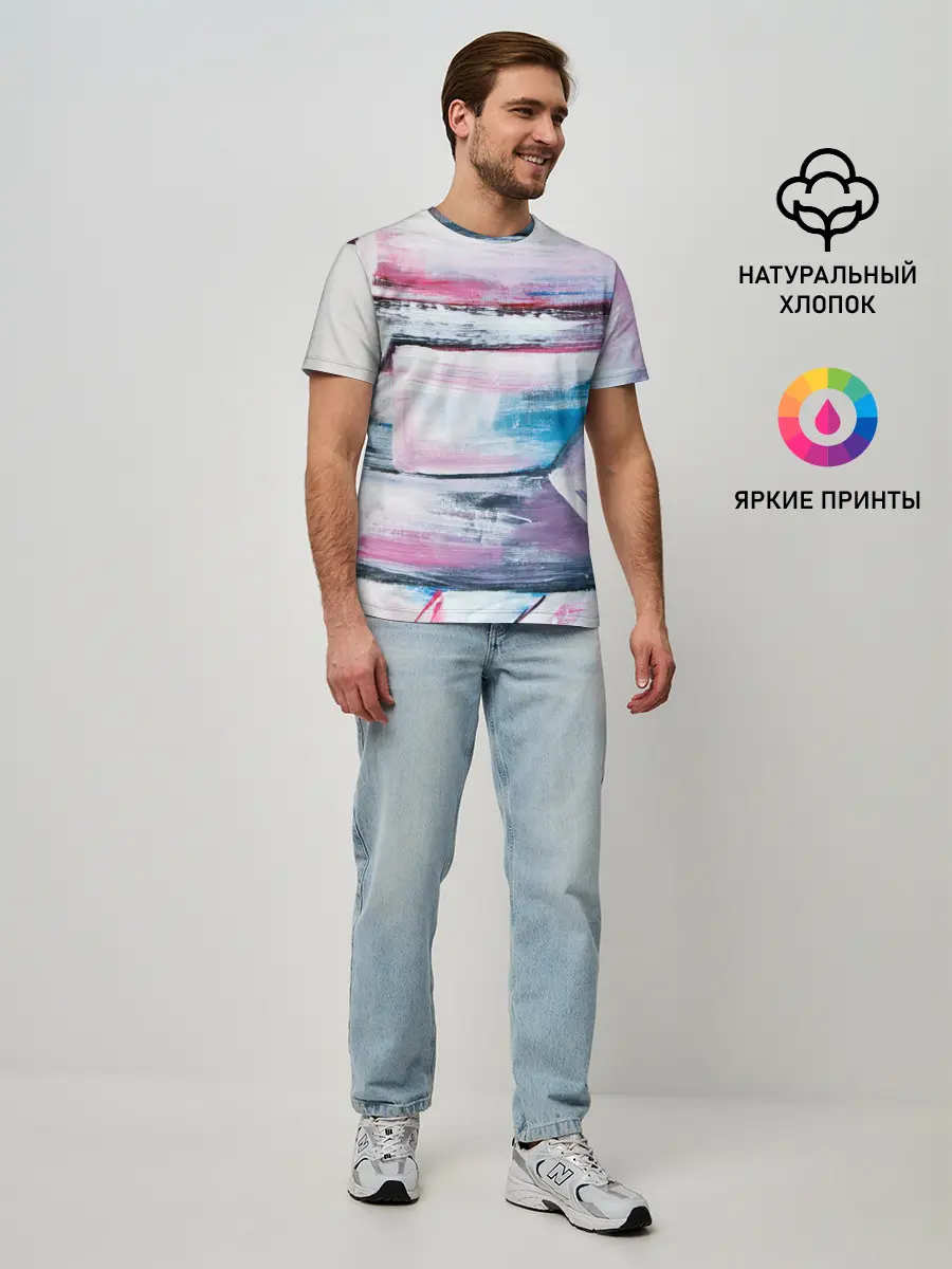 Мужская базовая футболка / Цветные мелки