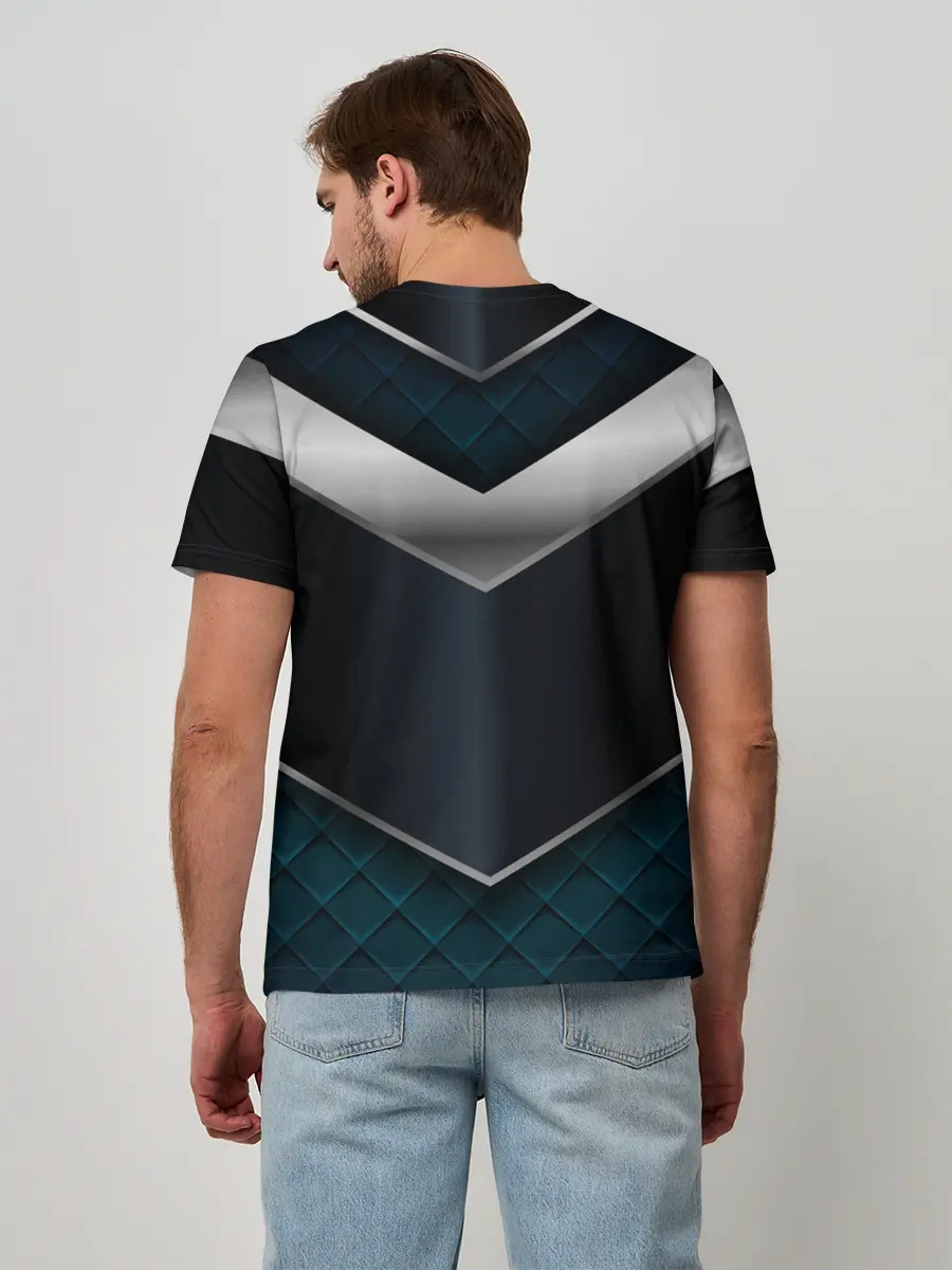 Мужская базовая футболка / 3D dark metal