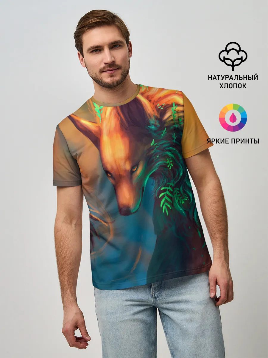 Мужская базовая футболка / Волшебная лиса