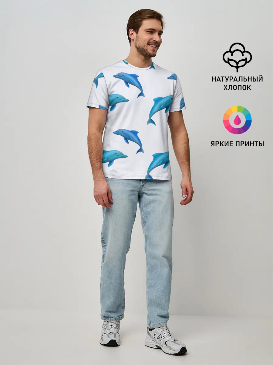 Мужская базовая футболка / Рай для дельфина