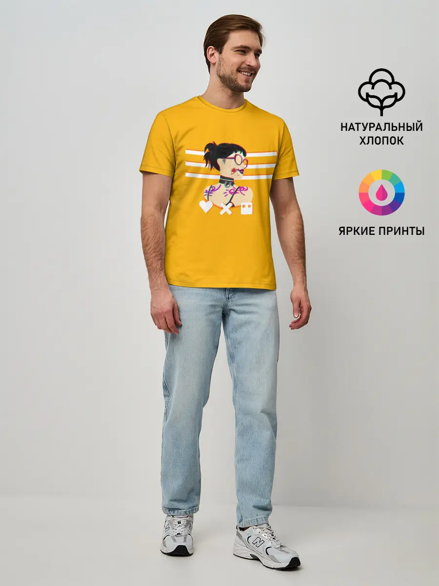 Мужская базовая футболка / Love, Death and Robots | Lora Glitch