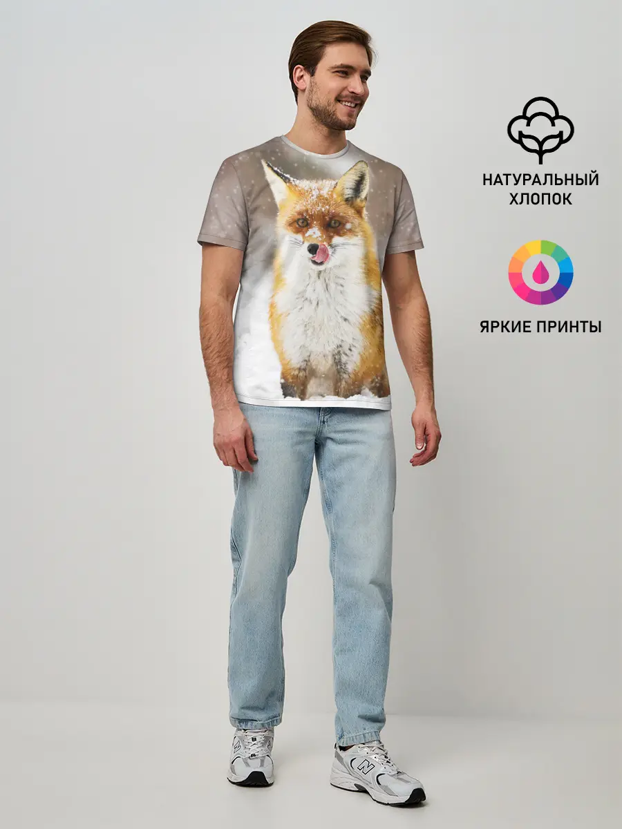 Мужская базовая футболка / Лиса