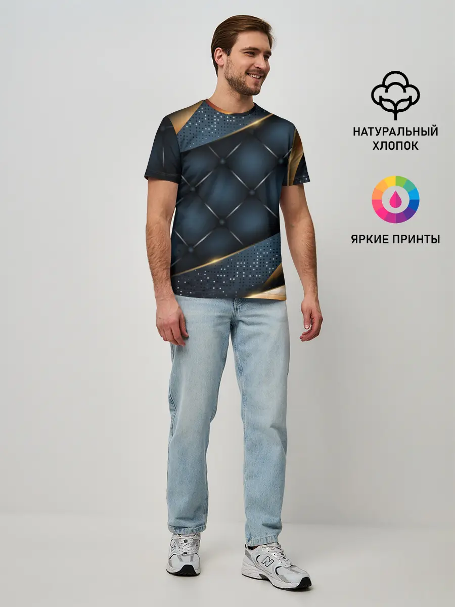Мужская базовая футболка / 3D VIP GOLD CORNERS