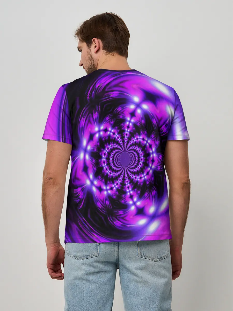 Мужская базовая футболка / НЕОНОВЫЙ ФРАКТАЛ