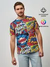 Мужская базовая футболка / Pop art pattern