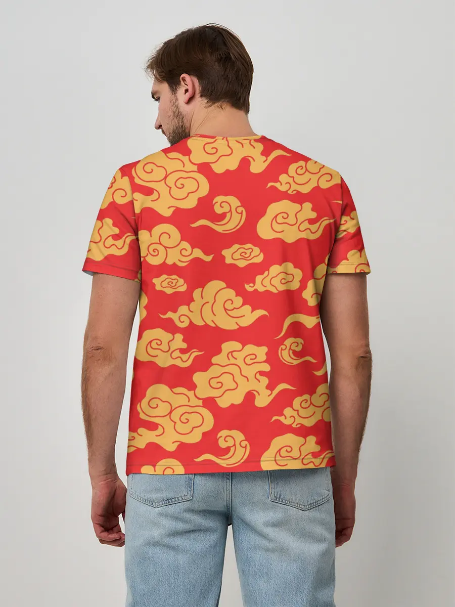 Мужская базовая футболка / Западный узор облаков