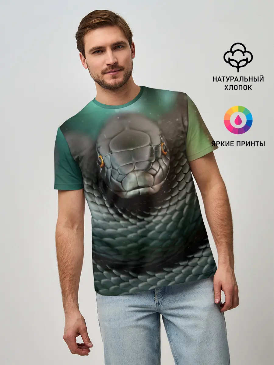 Мужская базовая футболка / Чёрная мамба