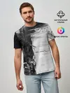 Мужская базовая футболка / Черно-Белый Арт