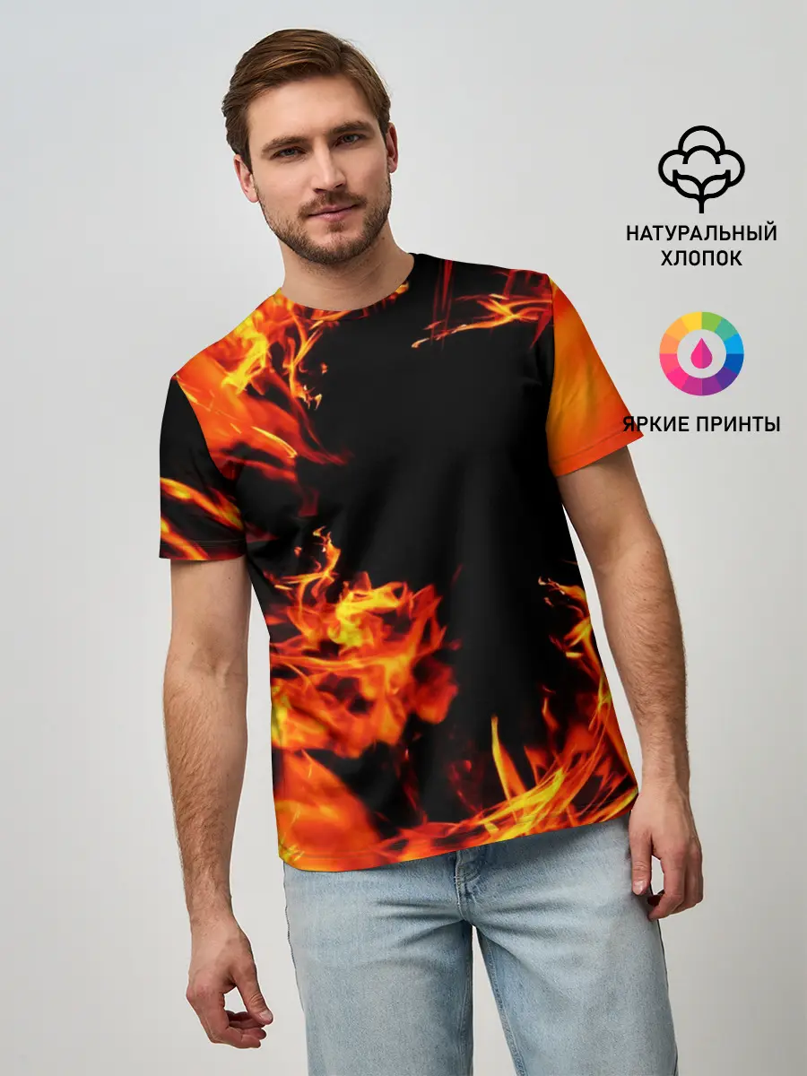 Мужская базовая футболка / ОГОНЬ | FIRE