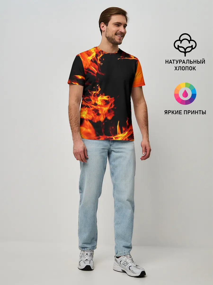 Мужская базовая футболка / ОГОНЬ | FIRE
