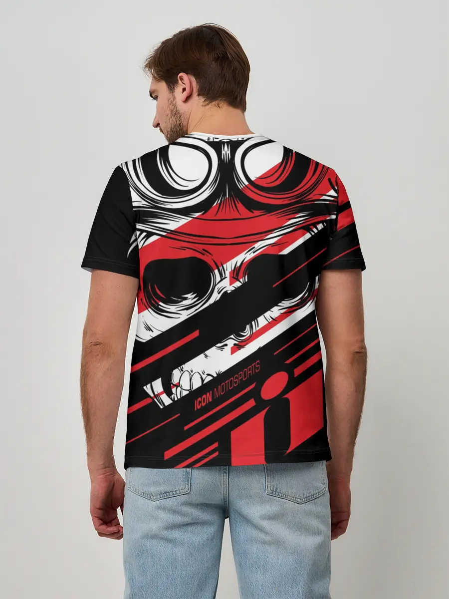 Мужская базовая футболка / Череп Icon красный