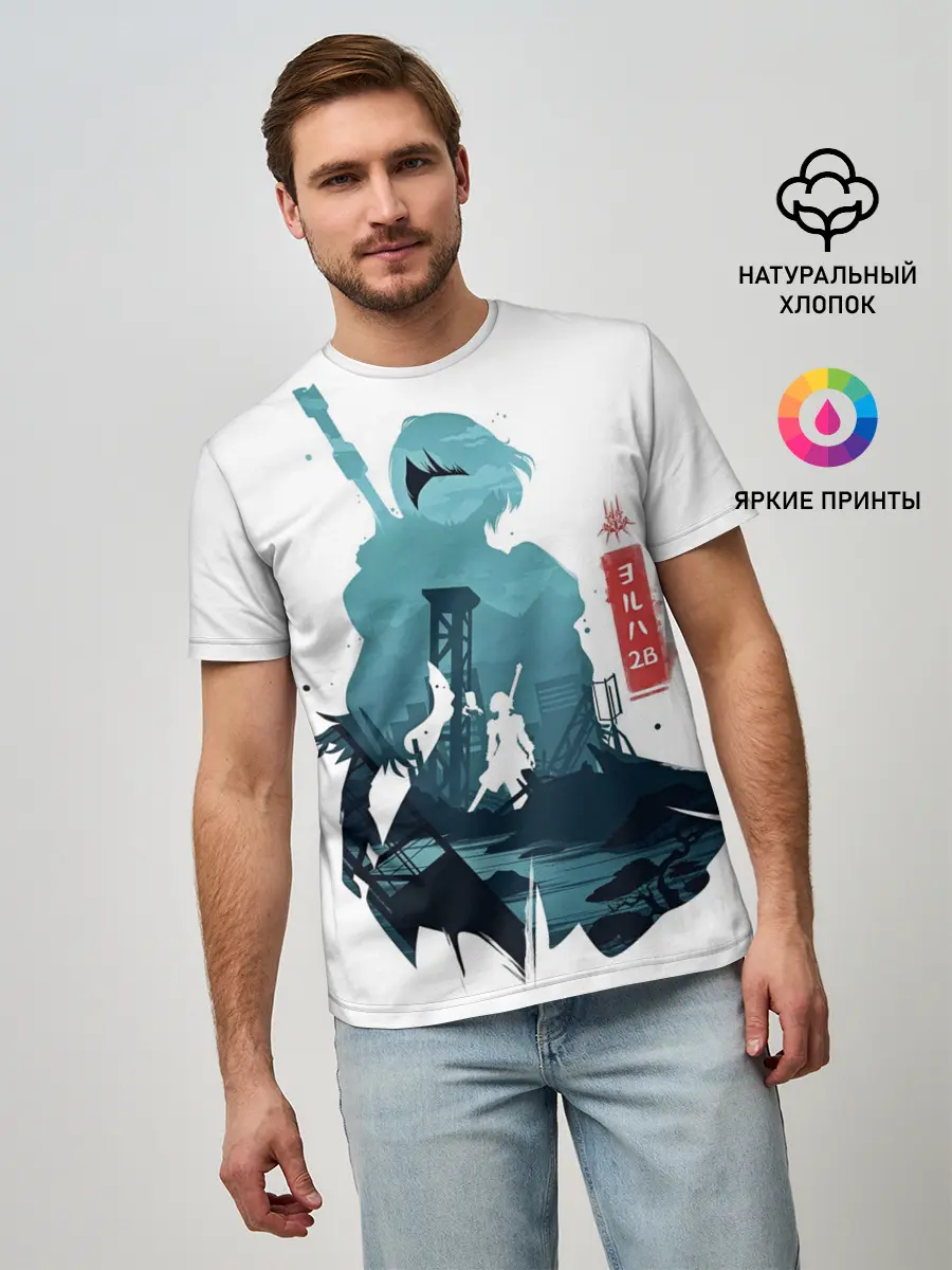 Мужская базовая футболка / NIER AUTOMATA 2B