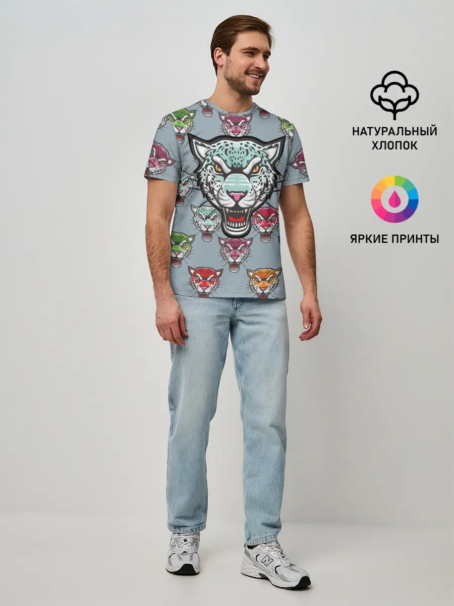 Мужская базовая футболка / Леопард