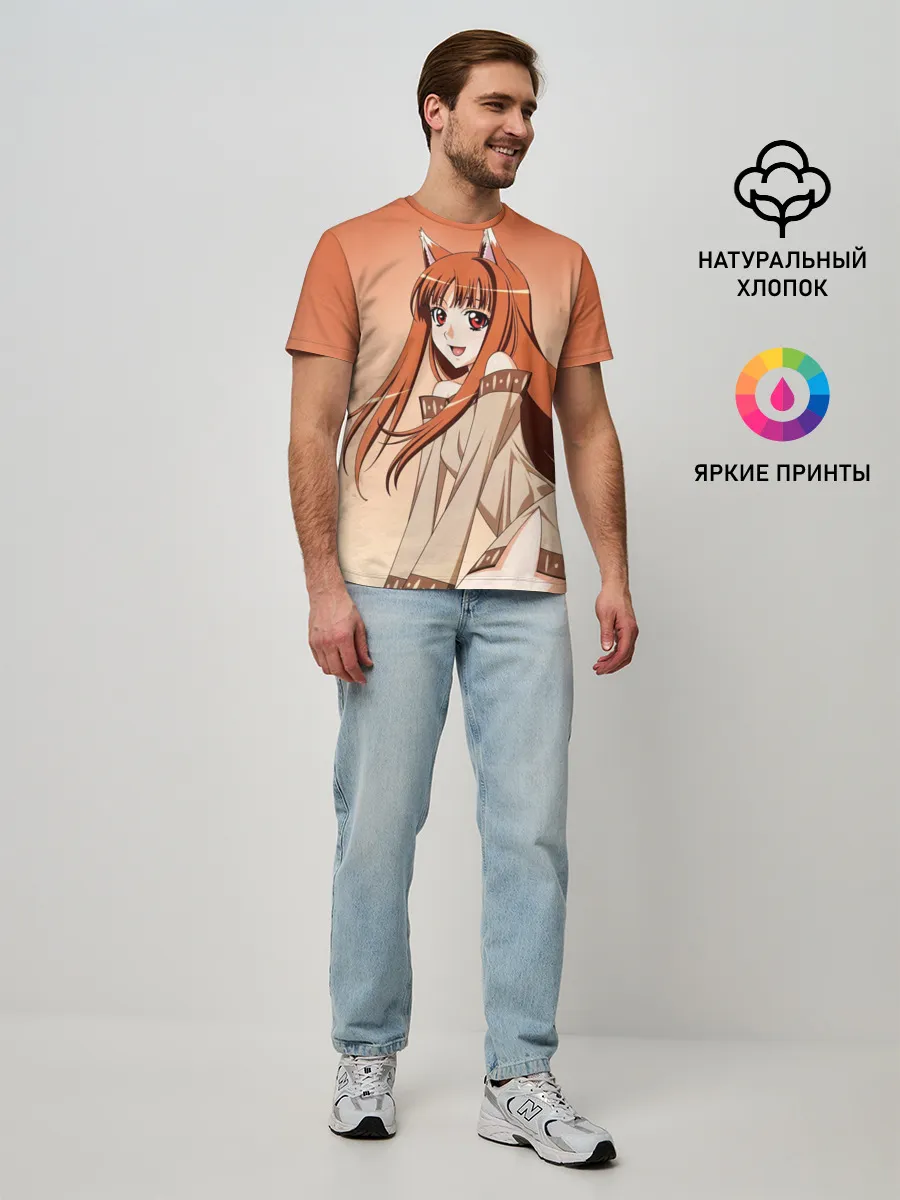 Мужская базовая футболка / Милая аниме девочка-оборотень
