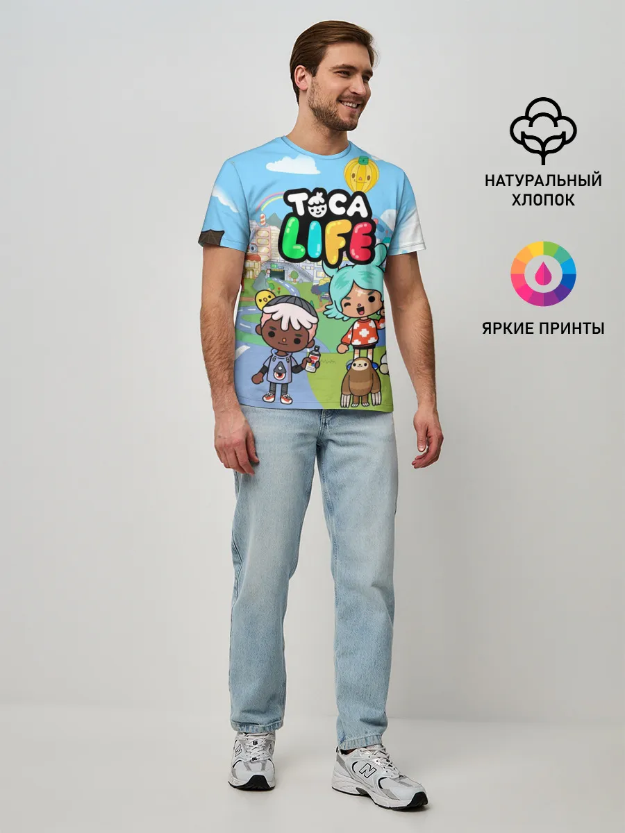 Мужская базовая футболка / Toca Boca | Тока бока Рита, Зик, Нари, Леон