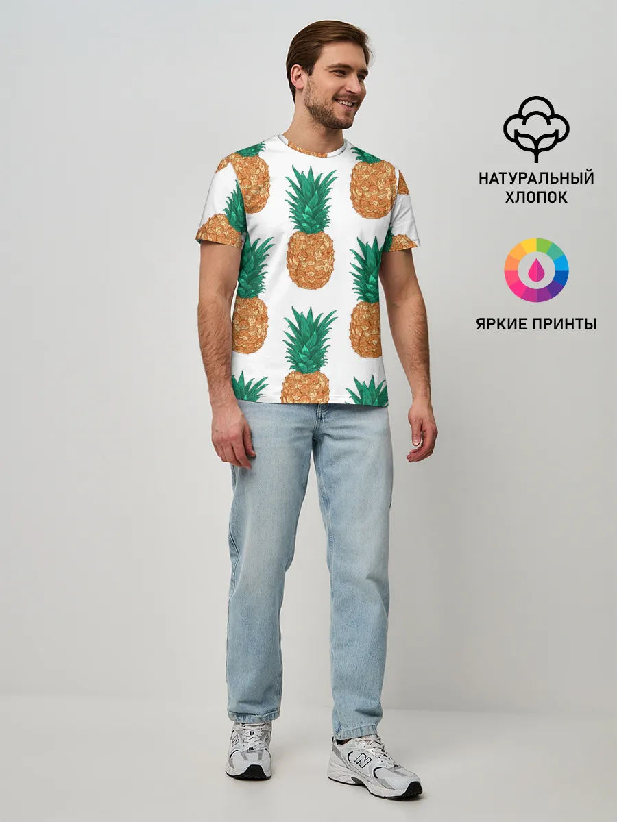 Мужская базовая футболка / Ананасовый арт