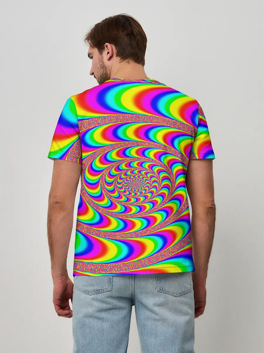 Мужская базовая футболка / Оптическая текстура