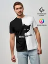 Мужская базовая футболка / Черный кот